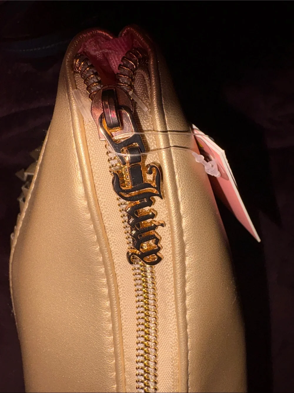 NWT big Juicy Couture Gold Fringe Wristlet Clutch
